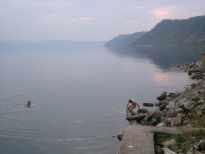 Ein Bad im Baikalsee muss schon sein